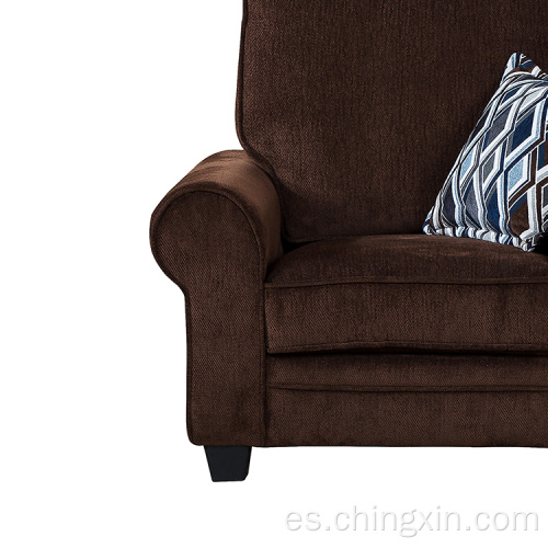 1 + 2 + 3 sofás de tela establece muebles de sofá de sala de estar de una plaza